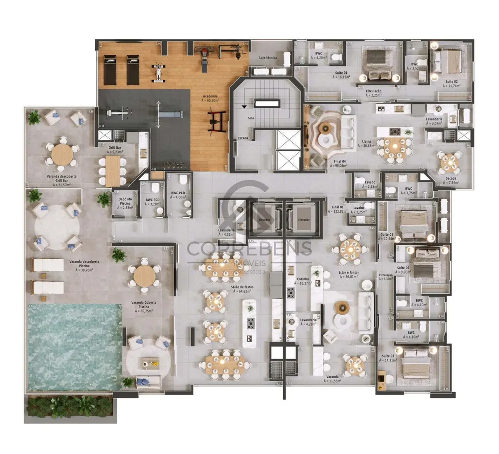 Cobertura, 3 quartos, 216 m² - Foto 8