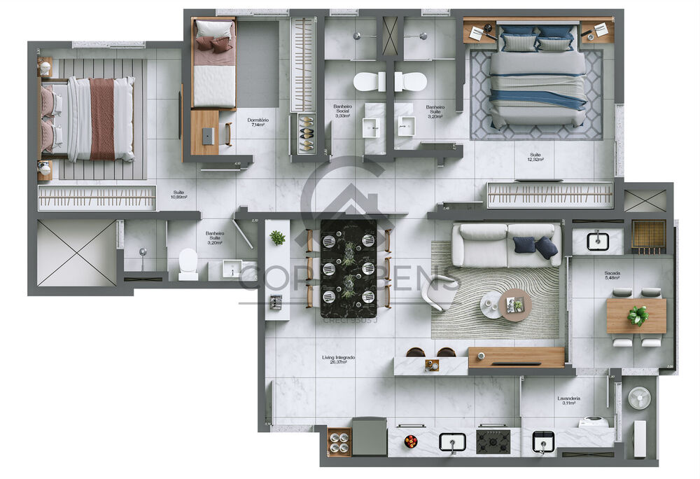 Apartamento, 3 quartos, 94 m² - Foto 4