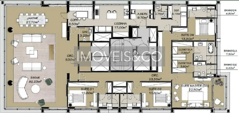 Apartamento, 4 quartos, 358 m² - Foto 1