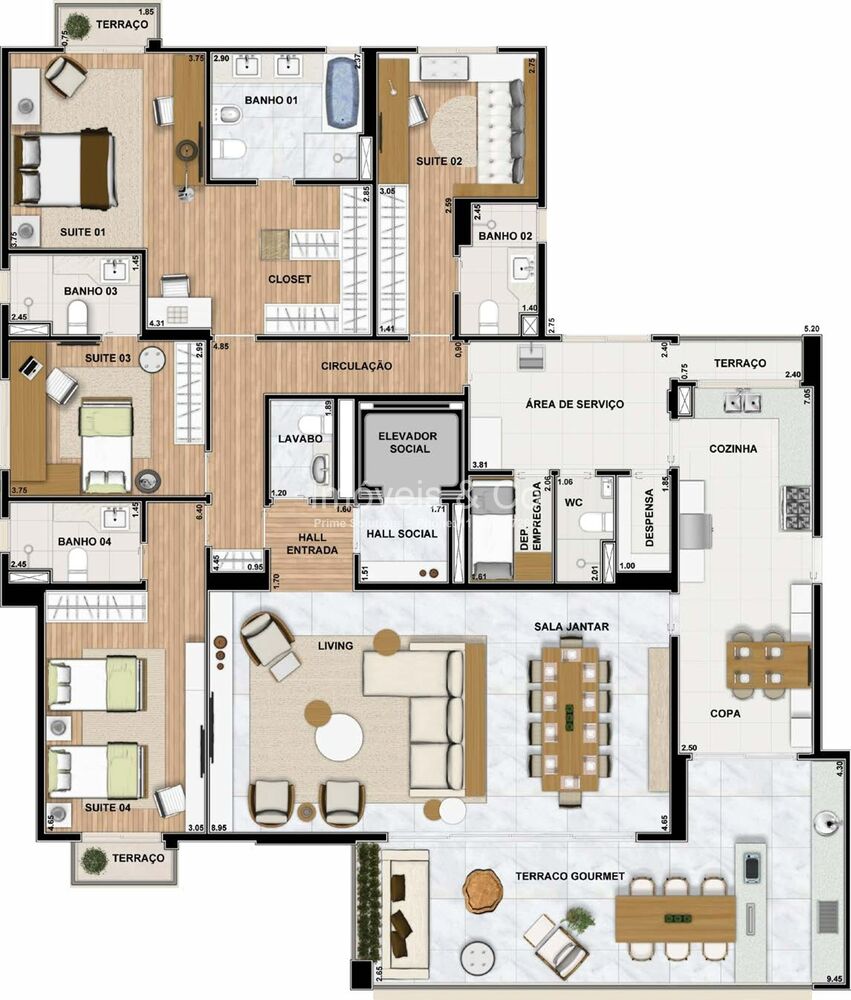 Apartamento, 4 quartos, 246 m² - Foto 4