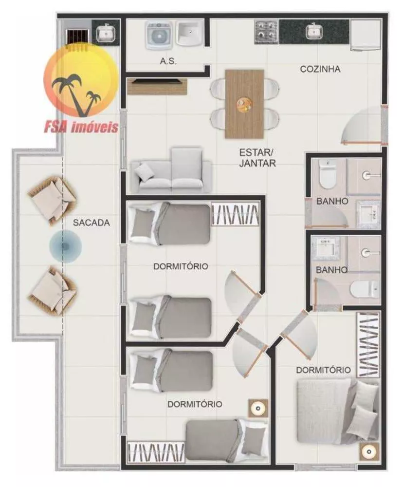 Apartamento, 3 quartos, 83 m² - Foto 3