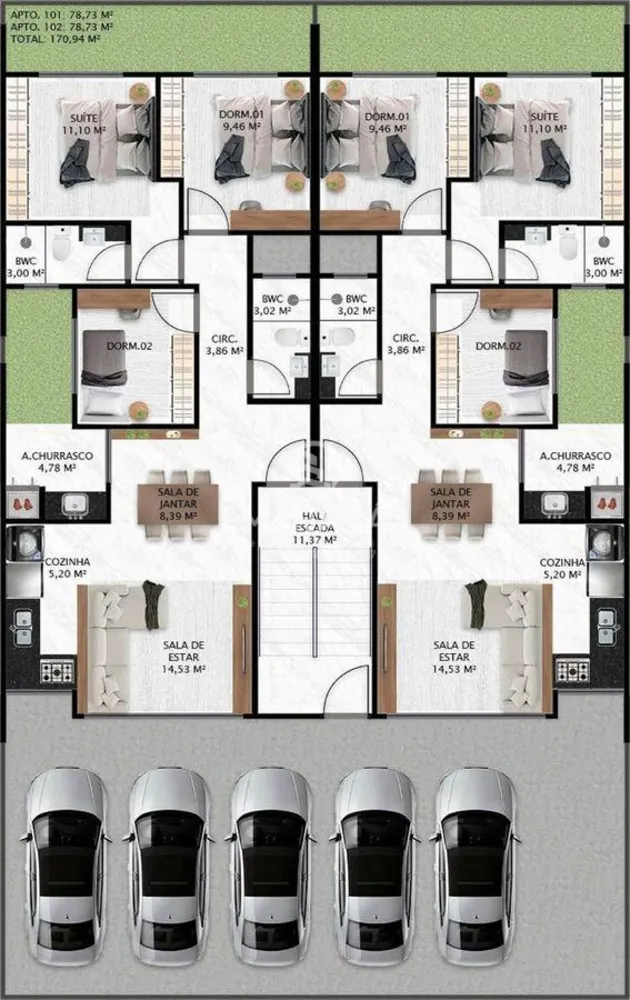 Apartamento, 3 quartos, 100 m² - Foto 3