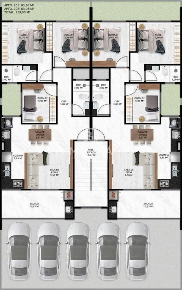 Apartamento, 3 quartos, 100 m² - Foto 4