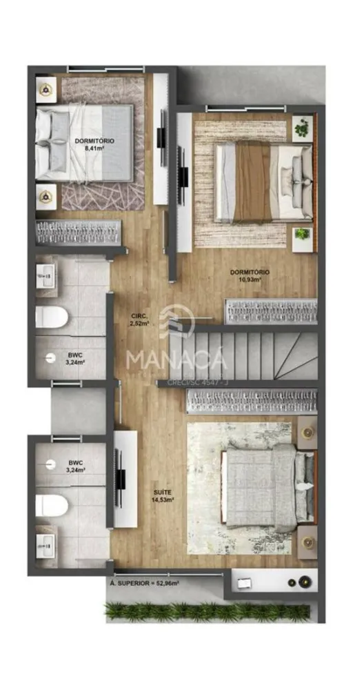 Sobrado, 3 quartos, 123 m² - Foto 1