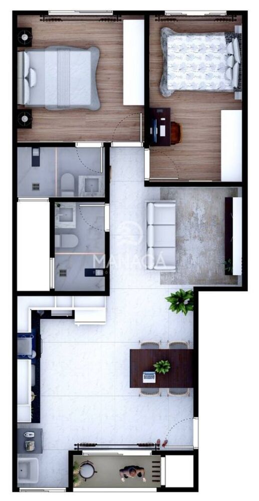 Apartamento à venda com 2 quartos, 66m² - Foto 3