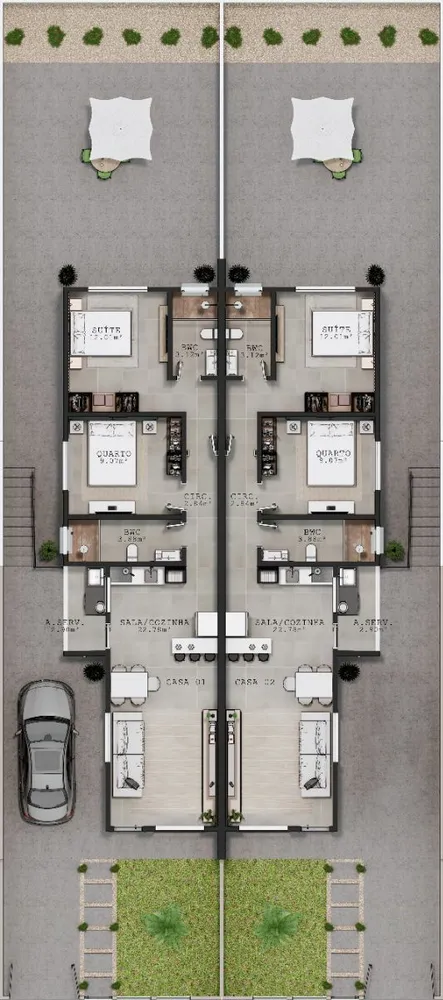 Casa, 2 quartos, 64 m² - Foto 1