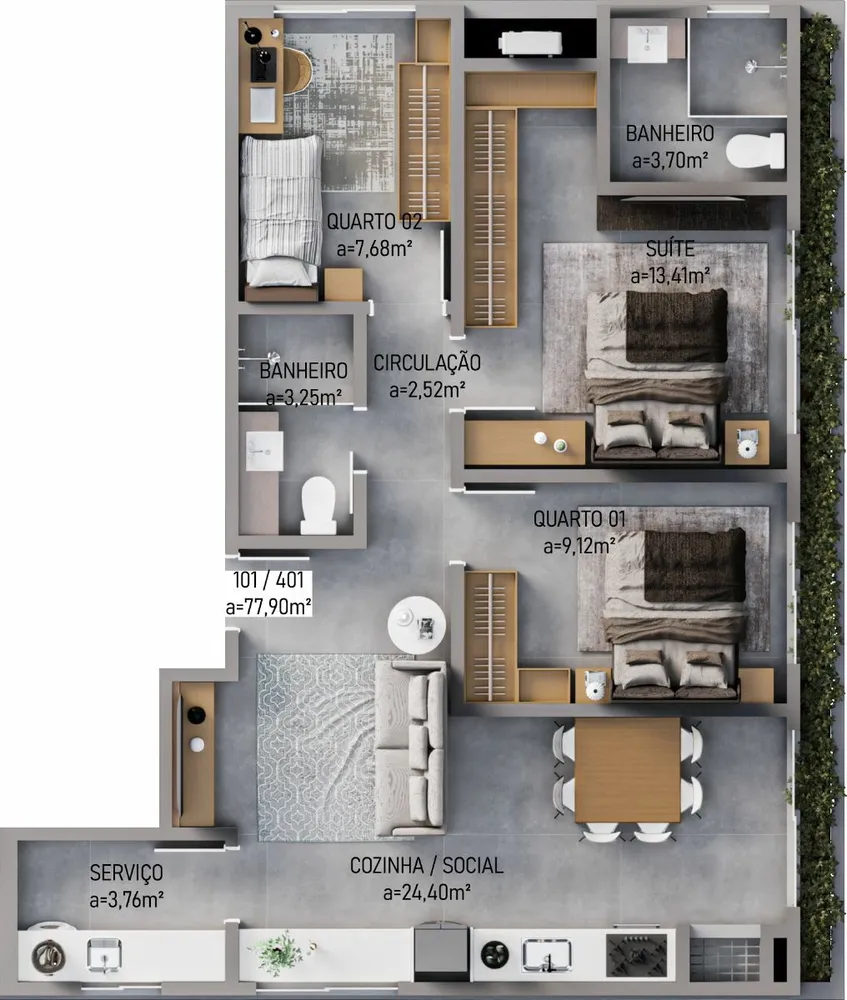 Apartamento, 3 quartos, 77 m² - Foto 12