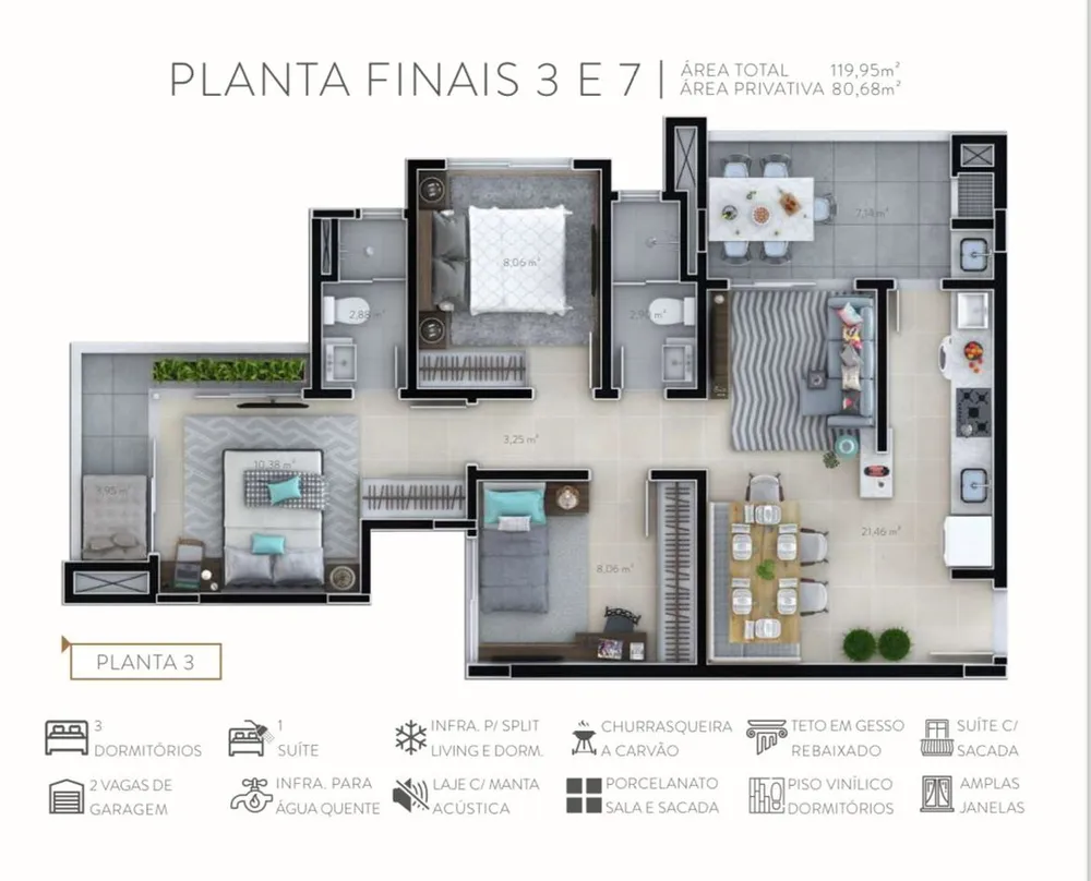 Apartamento, 3 quartos, 80 m² - Foto 12