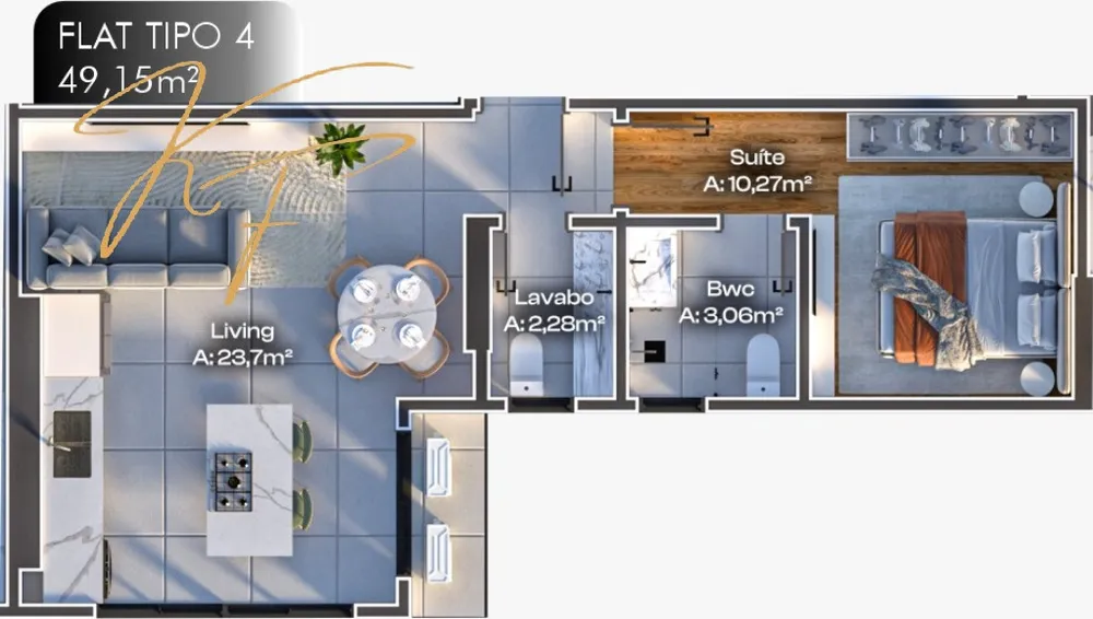 Flat/Apart Hotel, 1 quarto, 71 m² - Foto 4