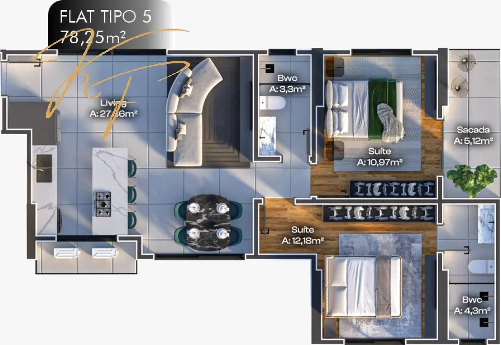 Flat/Apart Hotel, 1 quarto, 71 m² - Foto 6