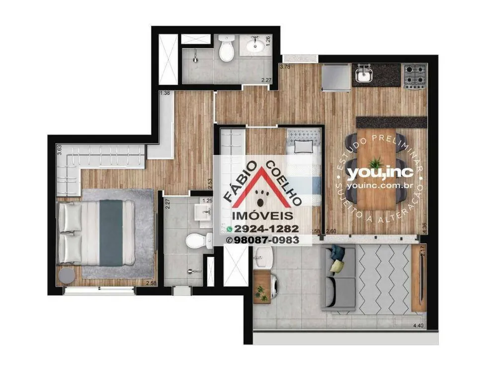 Apartamento, 2 quartos, 58 m² - Foto 2