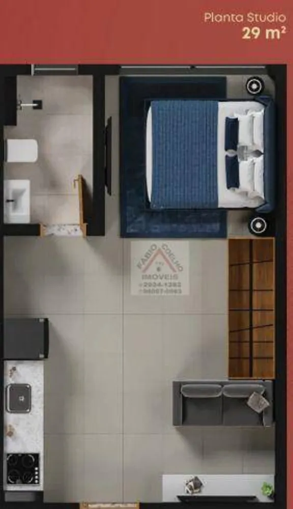 Kitnet-Studio, 26 m² - Foto 7