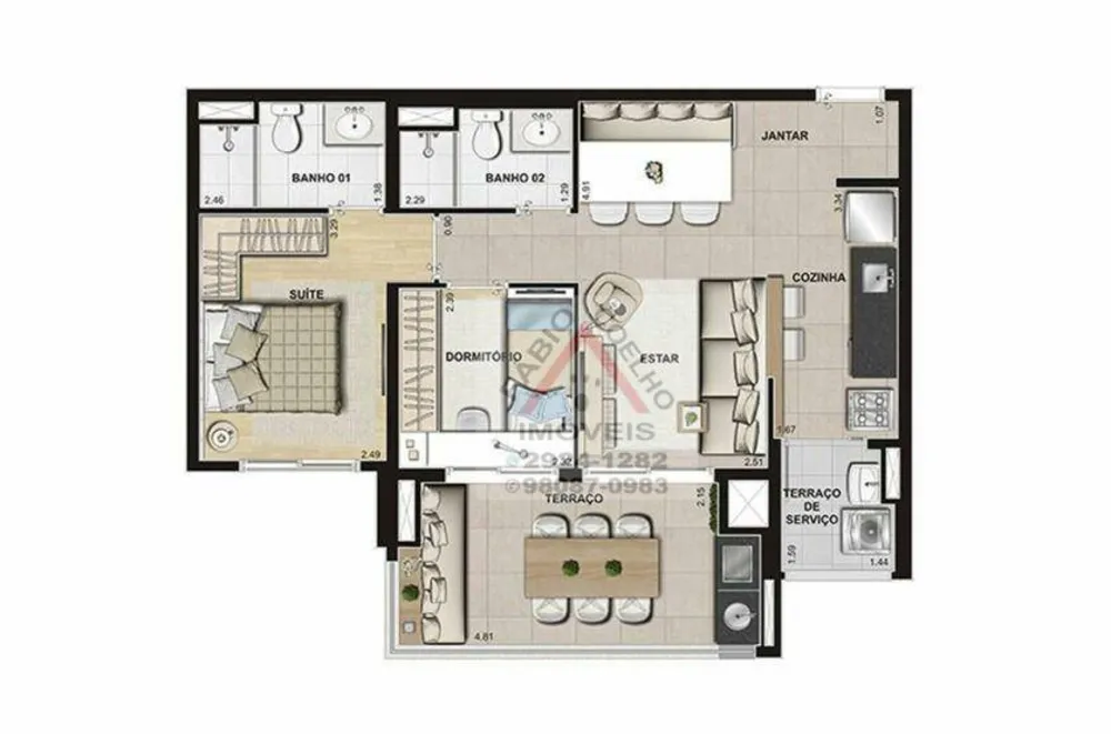 Apartamento, 2 quartos, 65 m² - Foto 1