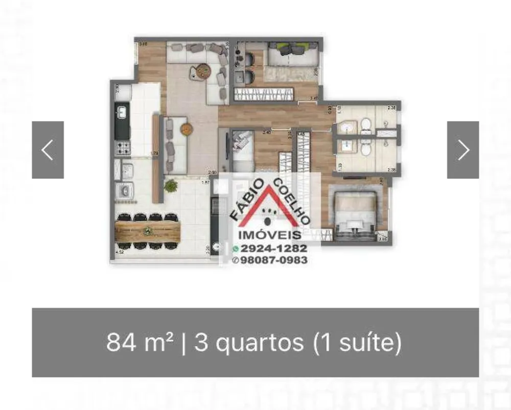 Apartamento, 3 quartos, 84 m² - Foto 3