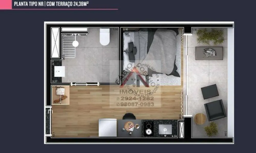 Kitnet-Studio, 25 m² - Foto 3