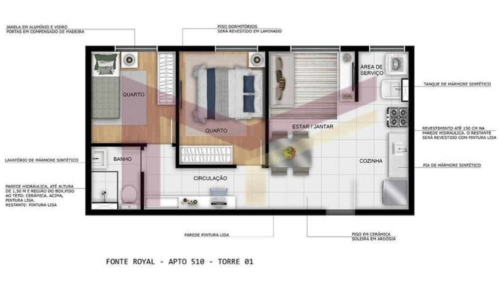 Apartamento à venda com 2 quartos, 42m² - Foto 7
