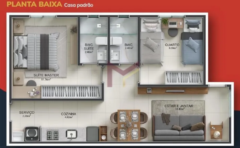 Casa de Condomínio, 2 quartos - Foto 10