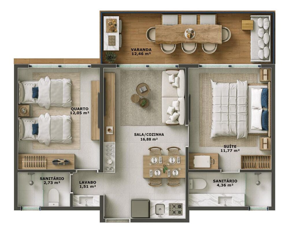 Apartamento, 2 quartos, 62 m² - Foto 11