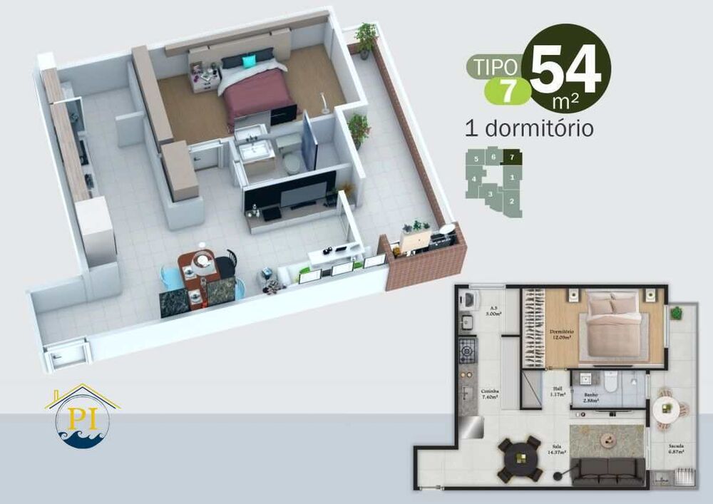 Apartamento, 1 quarto, 51 m² - Foto 5