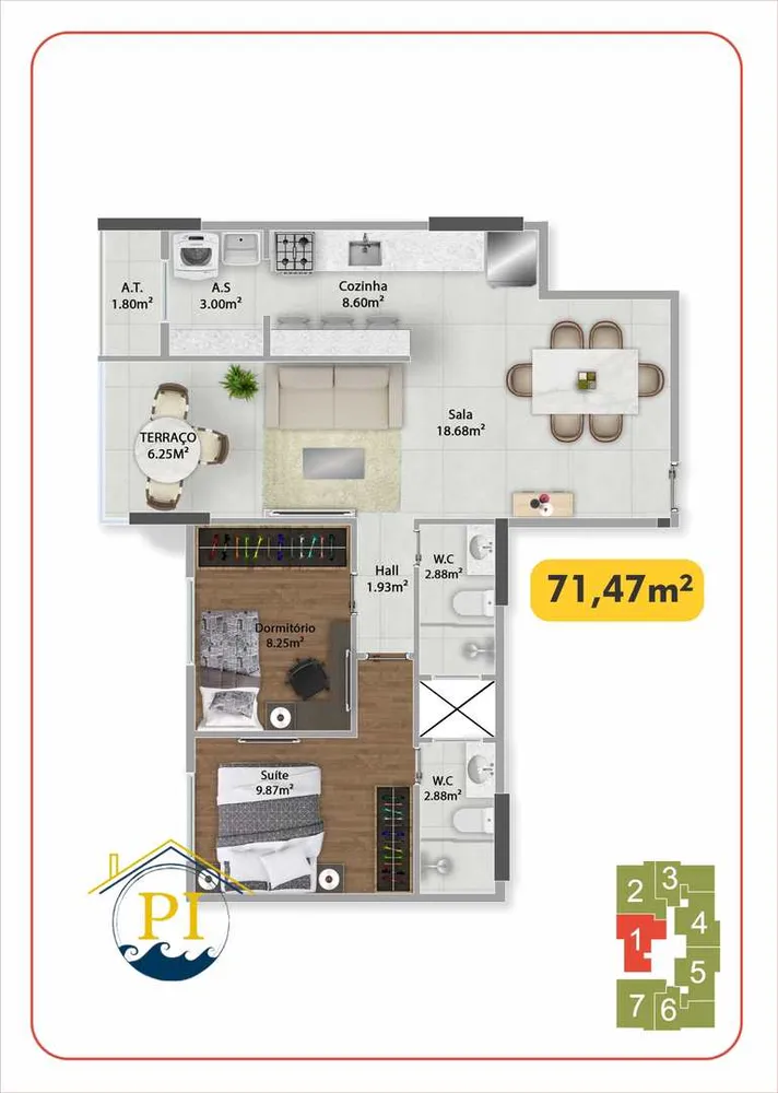 Apartamento, 2 quartos, 70 m² - Foto 7