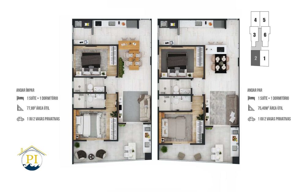 Apartamento, 2 quartos, 75 m² - Foto 1