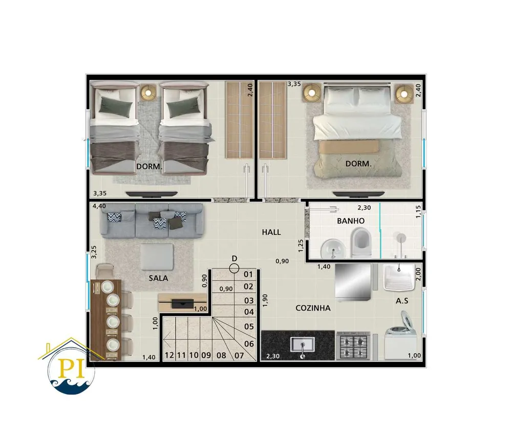 Casa, 2 quartos, 44 m² - Foto 3