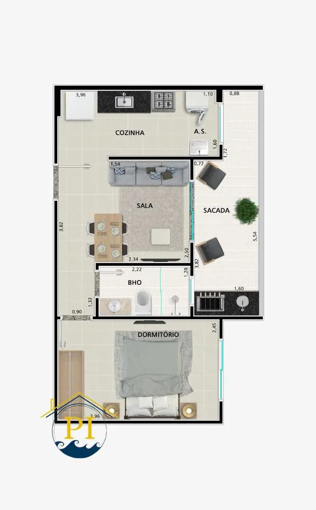 Apartamento, 1 quarto, 40 m² - Foto 3