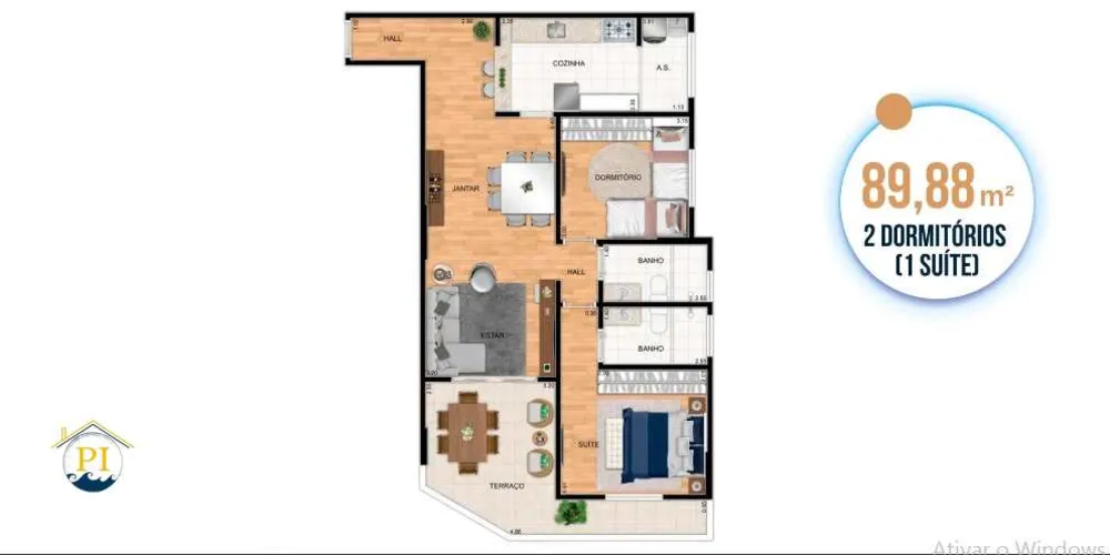 Apartamento, 2 quartos, 89 m² - Foto 2