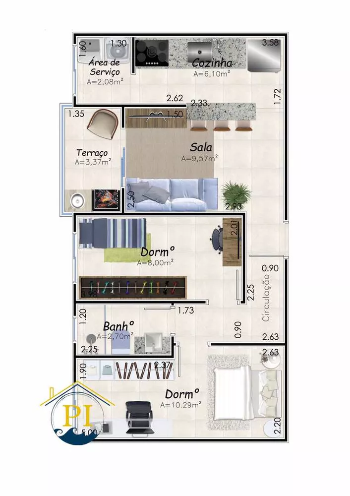 Apartamento, 2 quartos, 52 m² - Foto 3