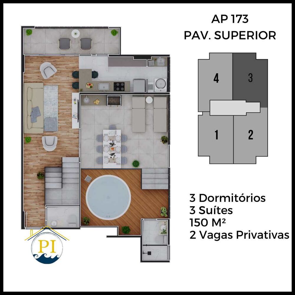 Cobertura, 3 quartos, 150 m² - Foto 1