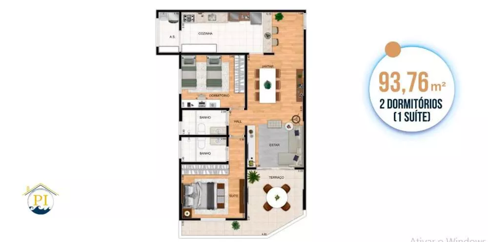 Apartamento à venda com 2 quartos, 94m² - Foto 2