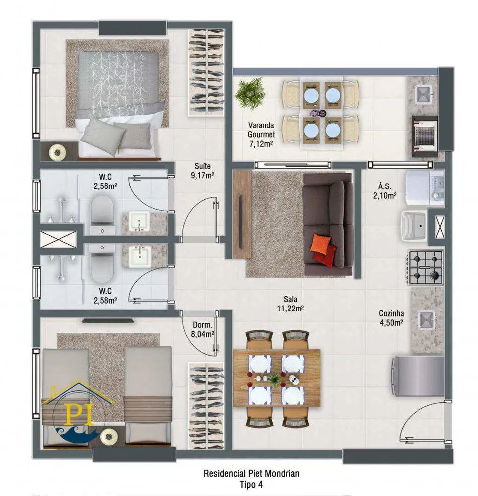 Apartamento, 2 quartos, 56 m² - Foto 13