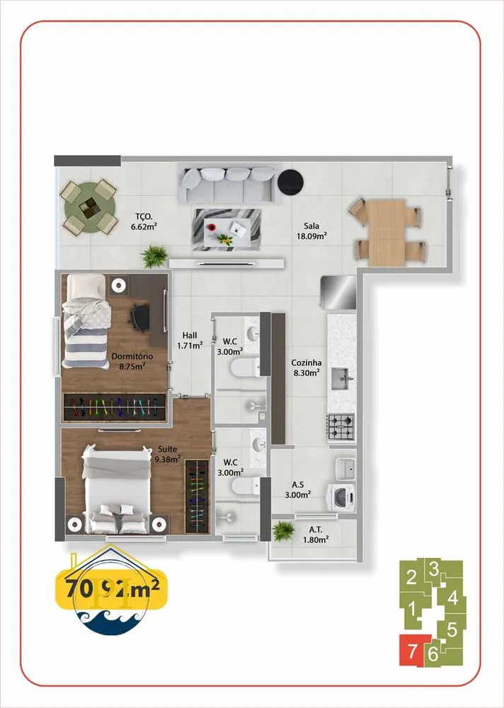 Apartamento, 2 quartos, 71 m² - Foto 10
