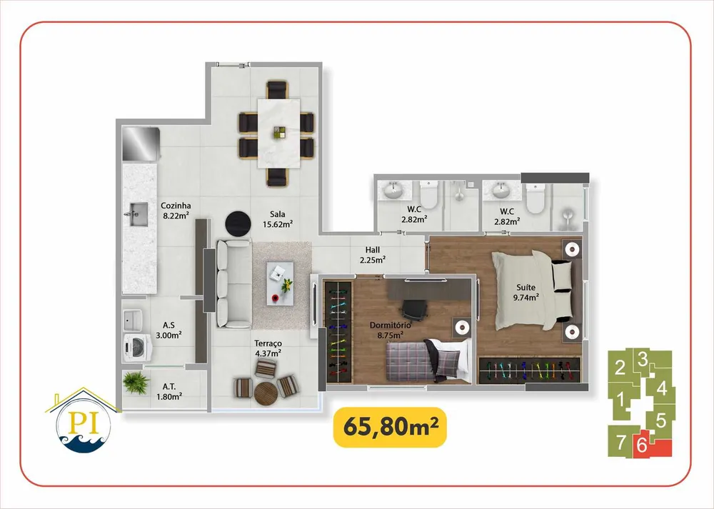 Apartamento, 2 quartos, 71 m² - Foto 3