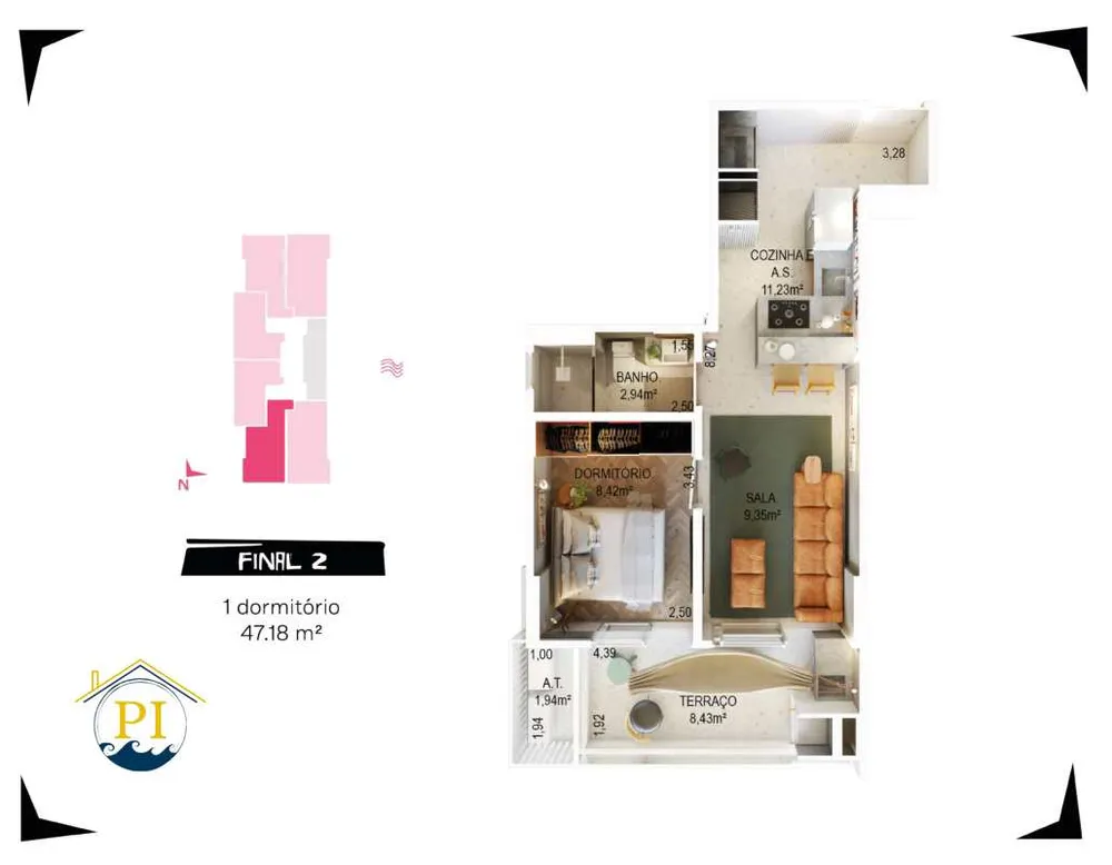 Apartamento, 1 quarto, 47 m² - Foto 12