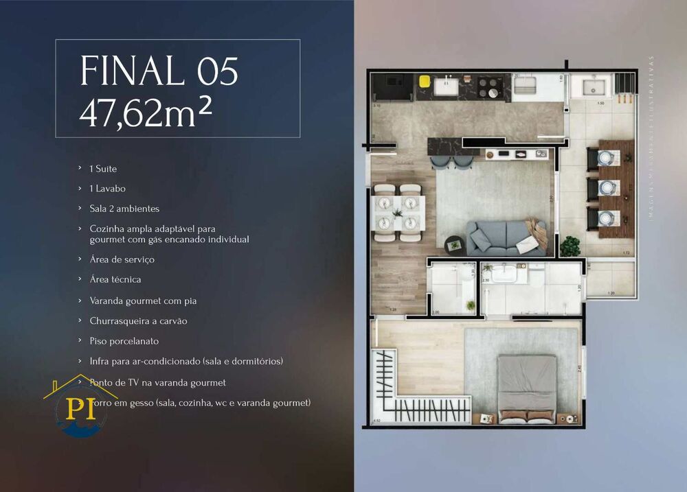 Apartamento, 1 quarto, 47 m² - Foto 5