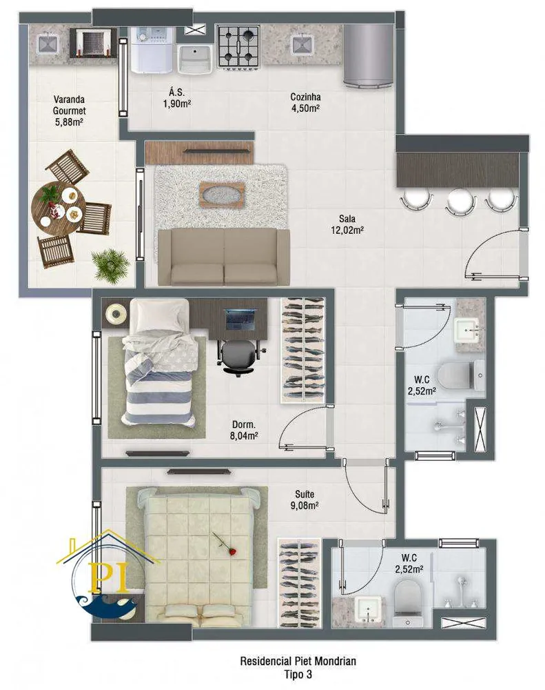 Apartamento, 2 quartos, 57 m² - Foto 12