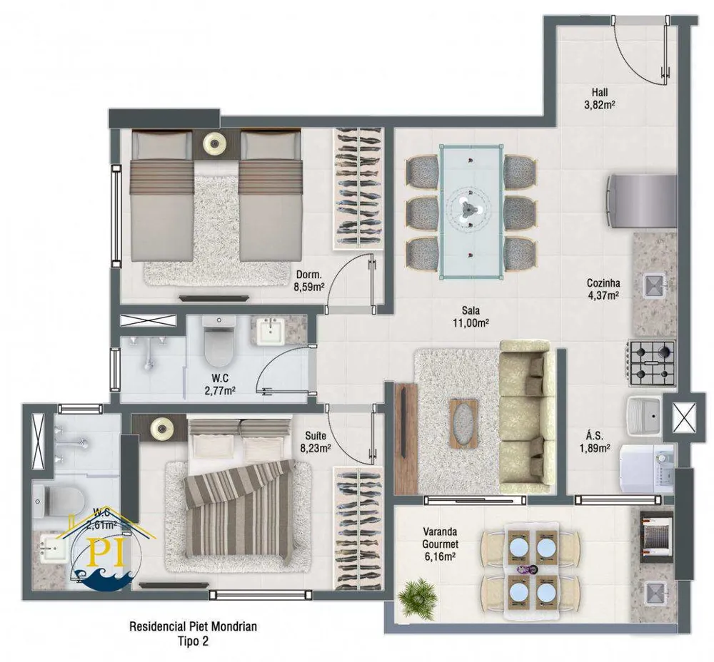 Apartamento, 2 quartos, 57 m² - Foto 11