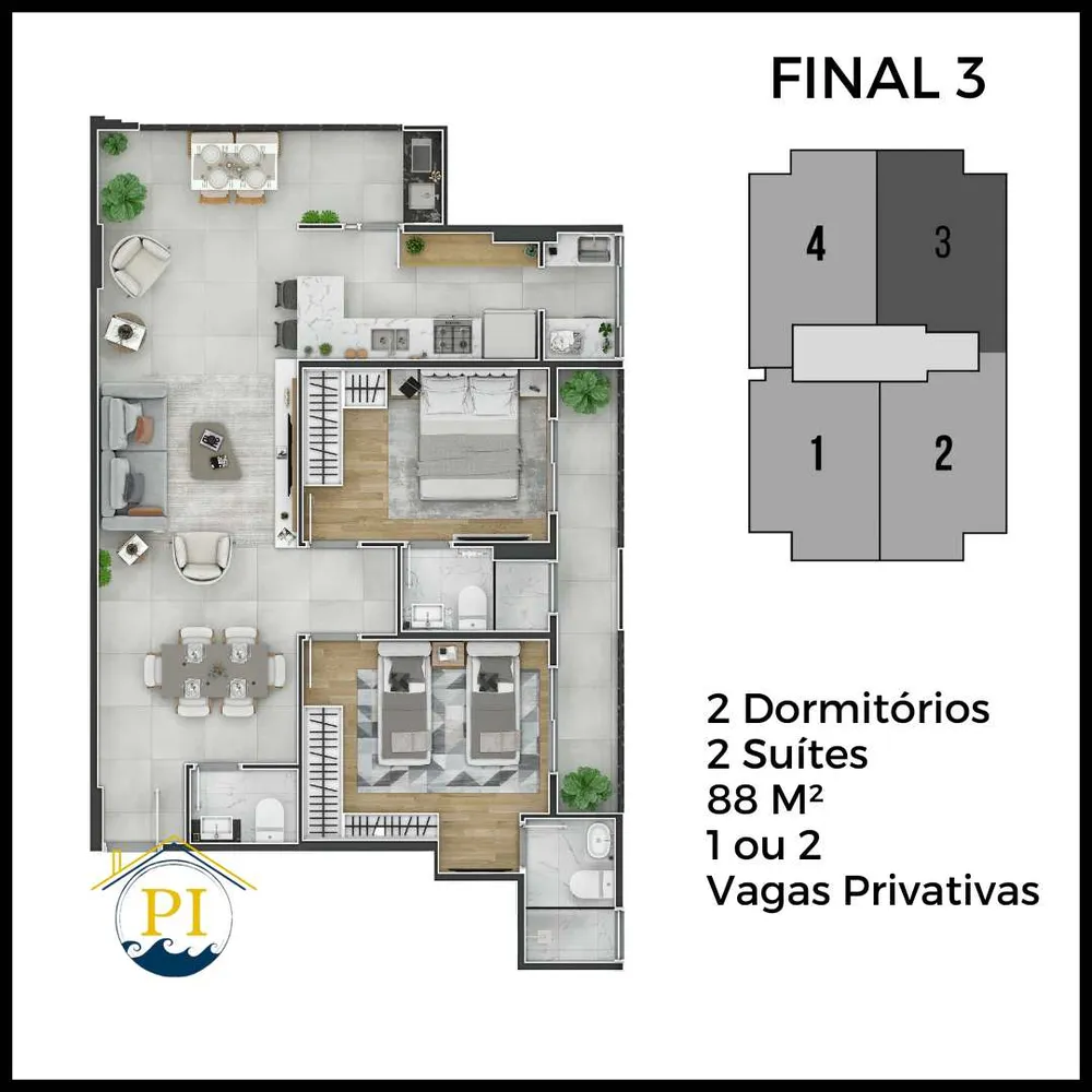 Apartamento, 2 quartos, 88 m² - Foto 2