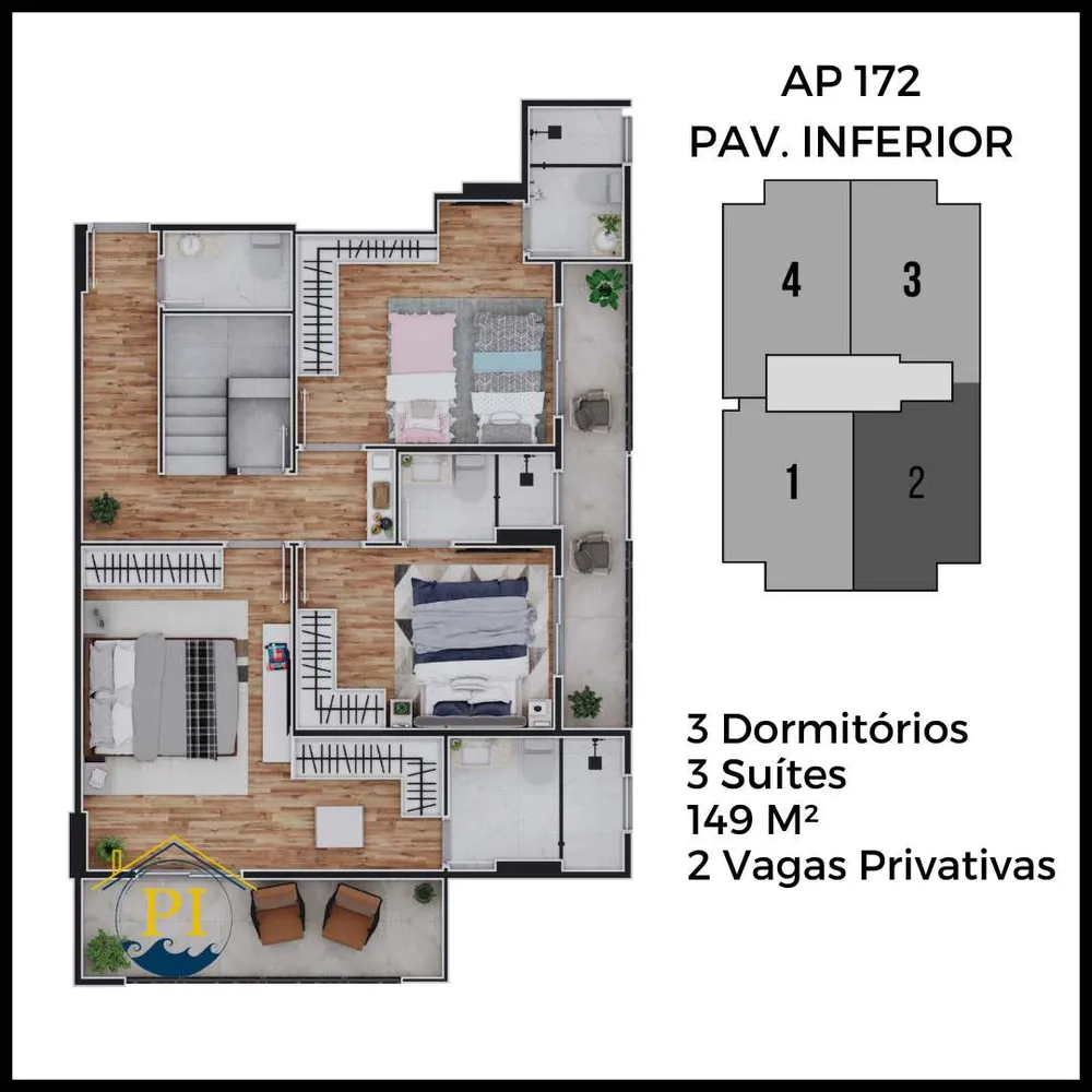 Cobertura, 3 quartos, 149 m² - Foto 12