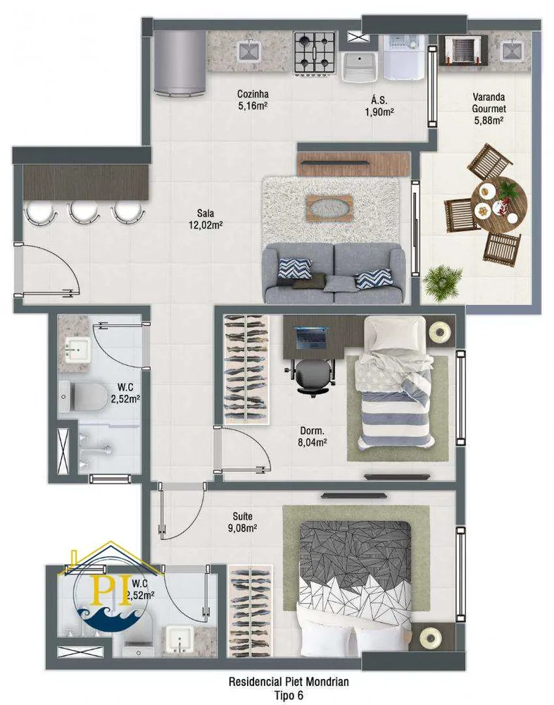 Apartamento, 2 quartos, 57 m² - Foto 14