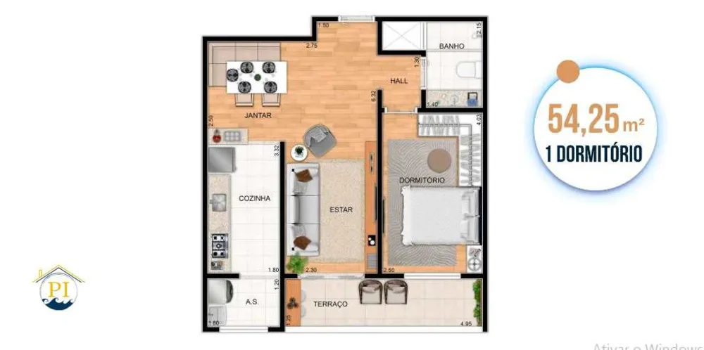 Apartamento, 1 quarto, 55 m² - Foto 16