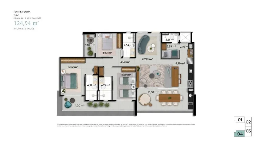 Apartamento, 3 quartos, 124 m² - Foto 8