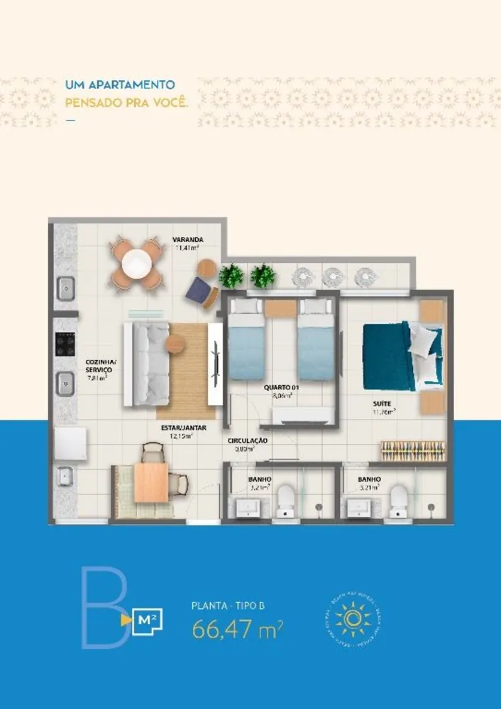Apartamento, 2 quartos, 66 m² - Foto 3