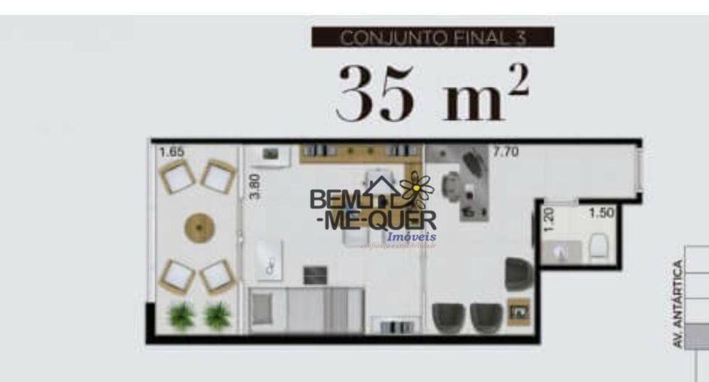 Sala-Conjunto, 35 m² - Foto 2