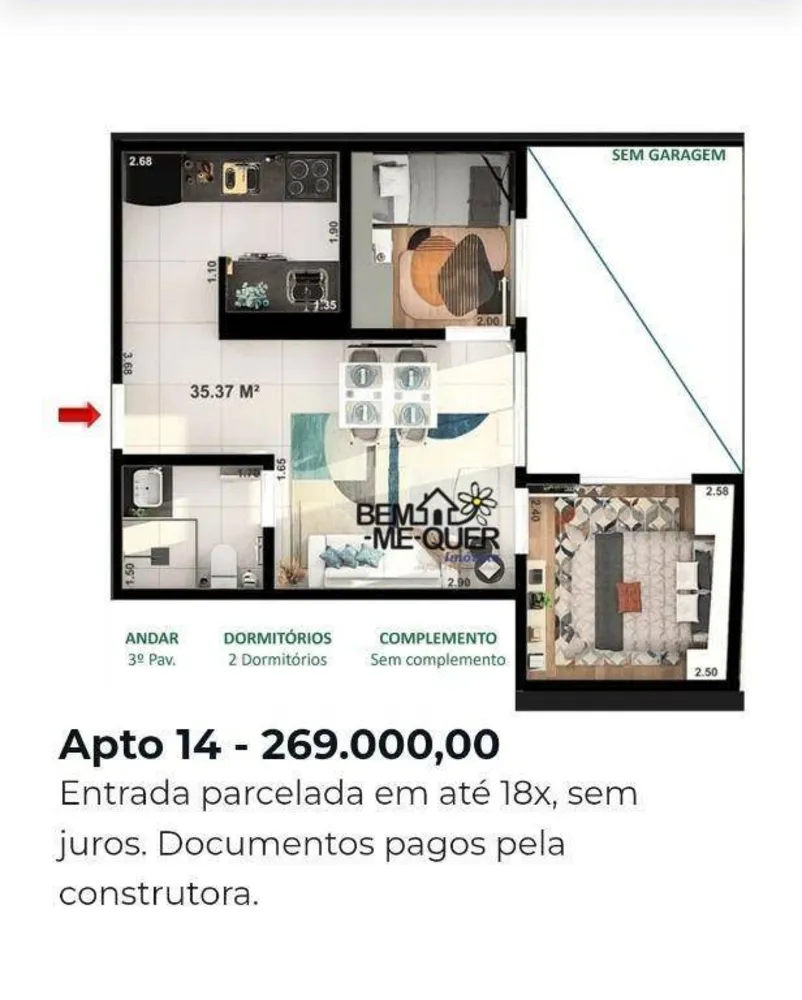 Apartamento, 1 quarto, 36 m² - Foto 4