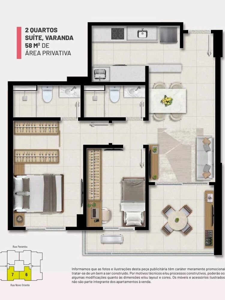 Apartamento, 2 quartos, 54 m² - Foto 1