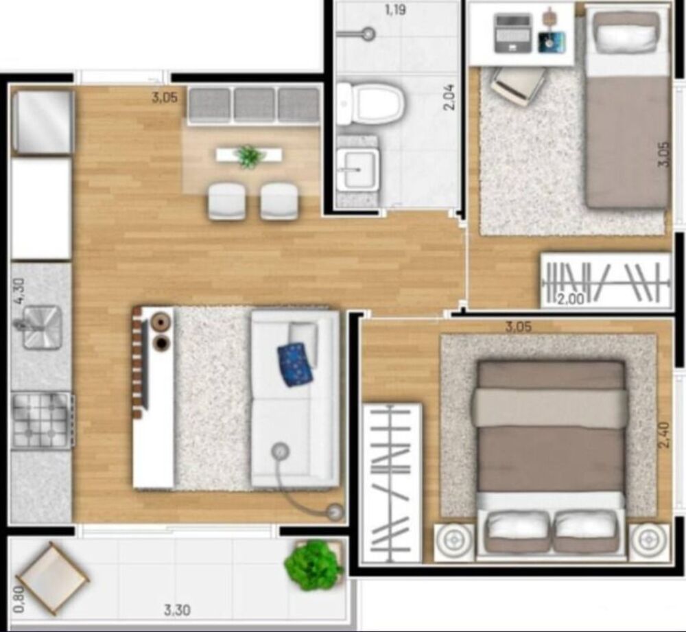 Apartamento, 1 quarto, 26 m² - Foto 3