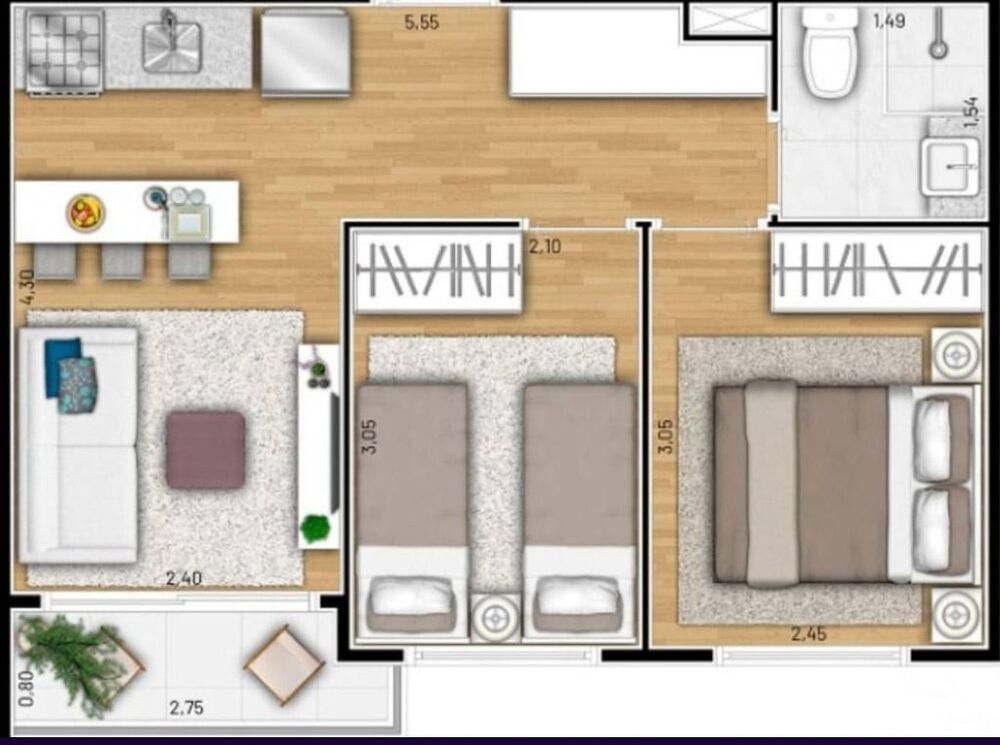 Apartamento, 1 quarto, 26 m² - Foto 6