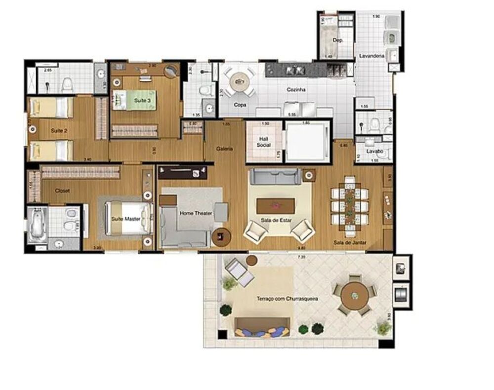 Apartamento, 3 quartos, 162 m² - Foto 2